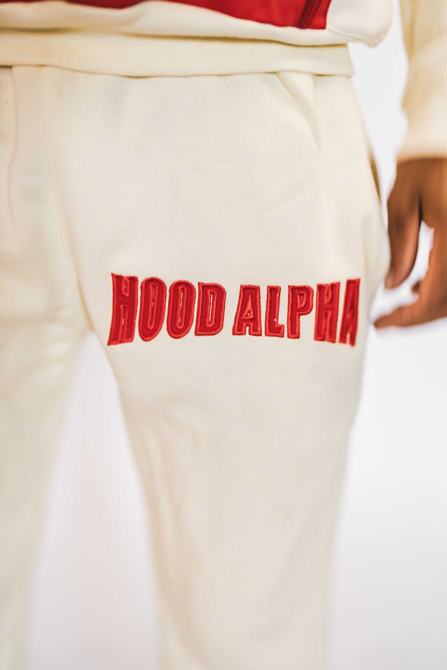 Limited Edition Hybrid Jogging Suit – Cream & Red