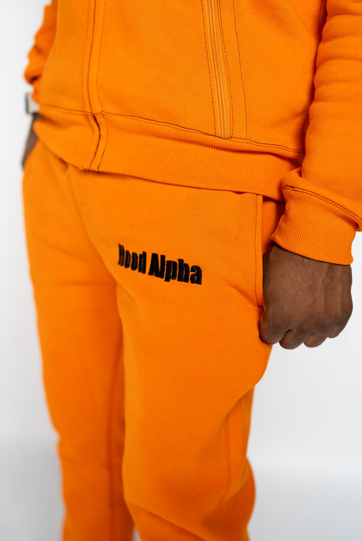 ORANGE & BLACK FLARED JOGGING SUIT