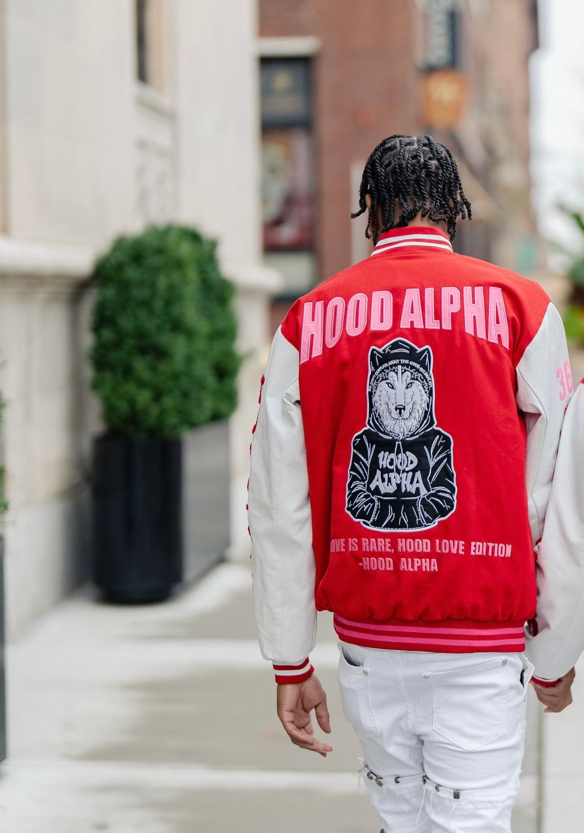 HOOD LOVE LETTERMAN VARSITY JACKET