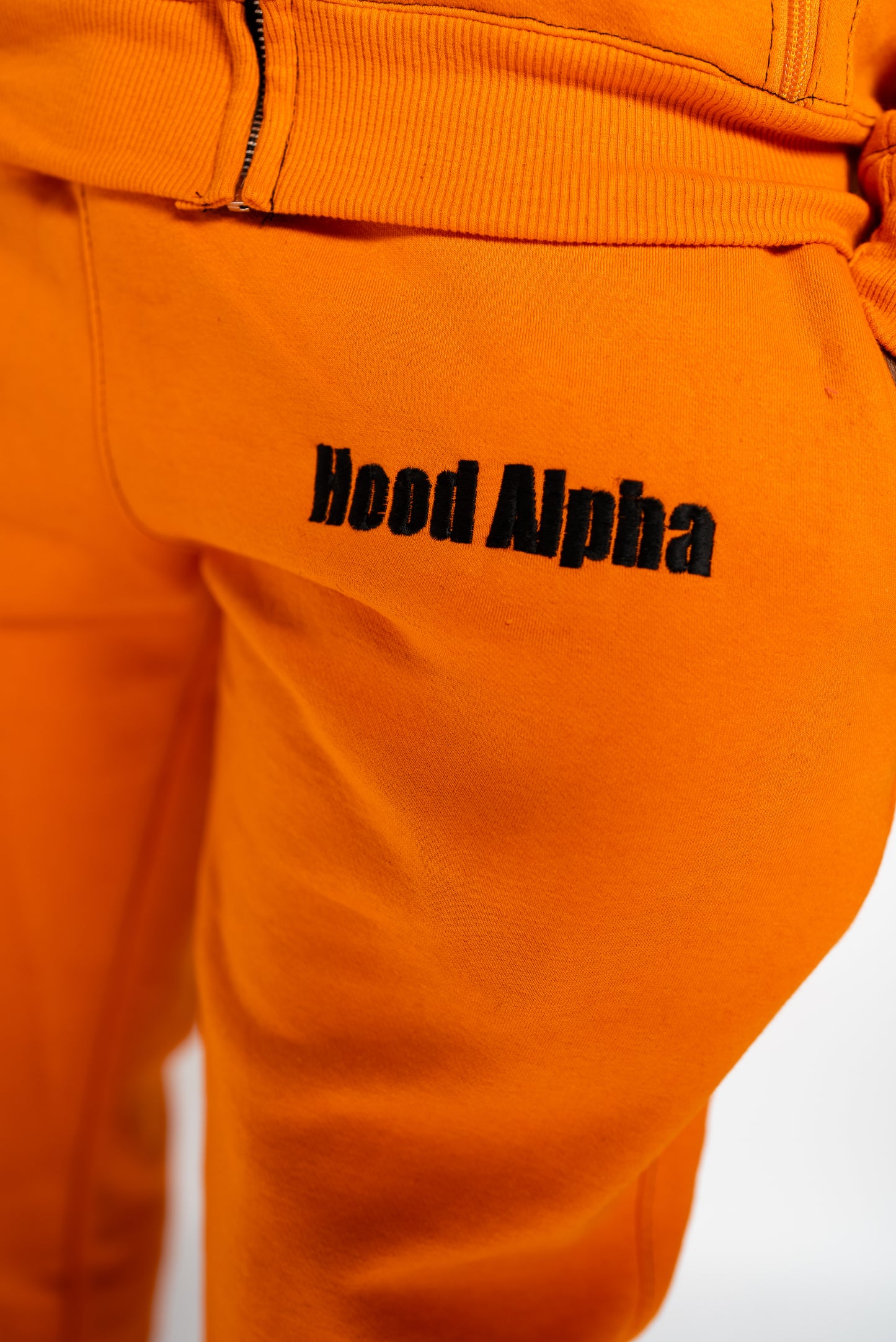 ORANGE & BLACK FLARED JOGGING SUIT