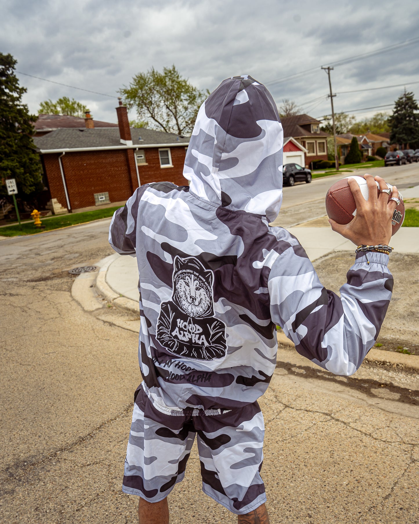 Gray Camo Windbreaker Jacket