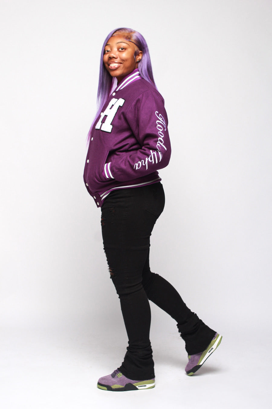 PURPLE VARSITY JACKET