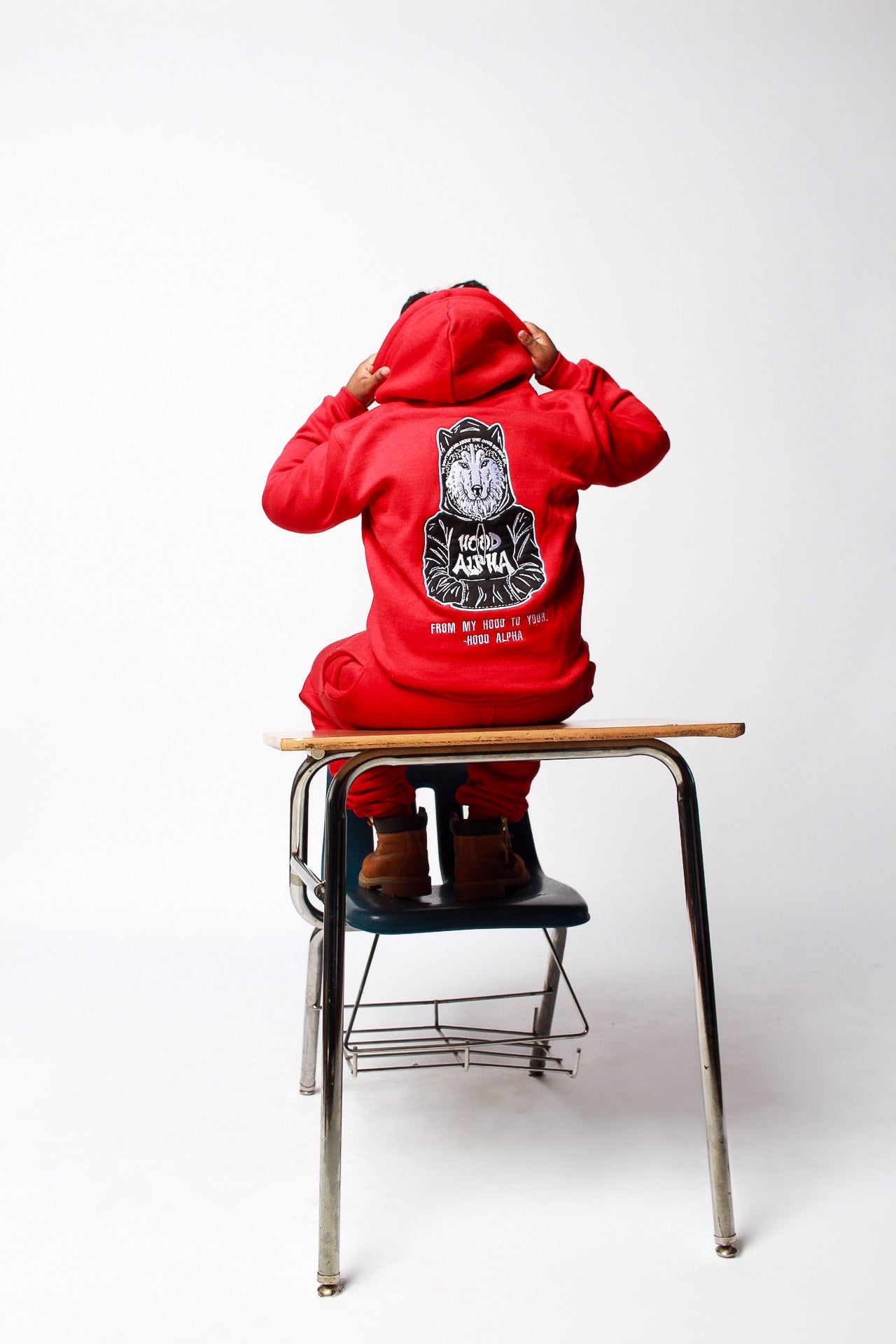 Red kid jogging suits