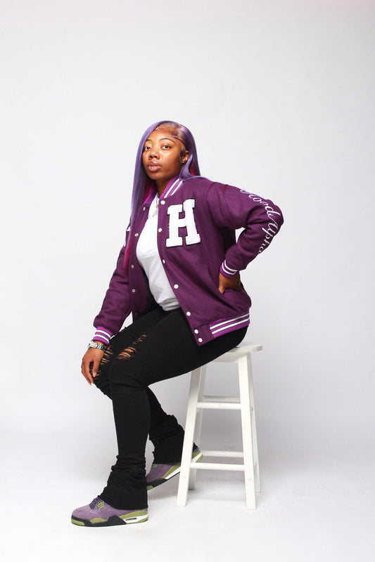 PURPLE VARSITY JACKET