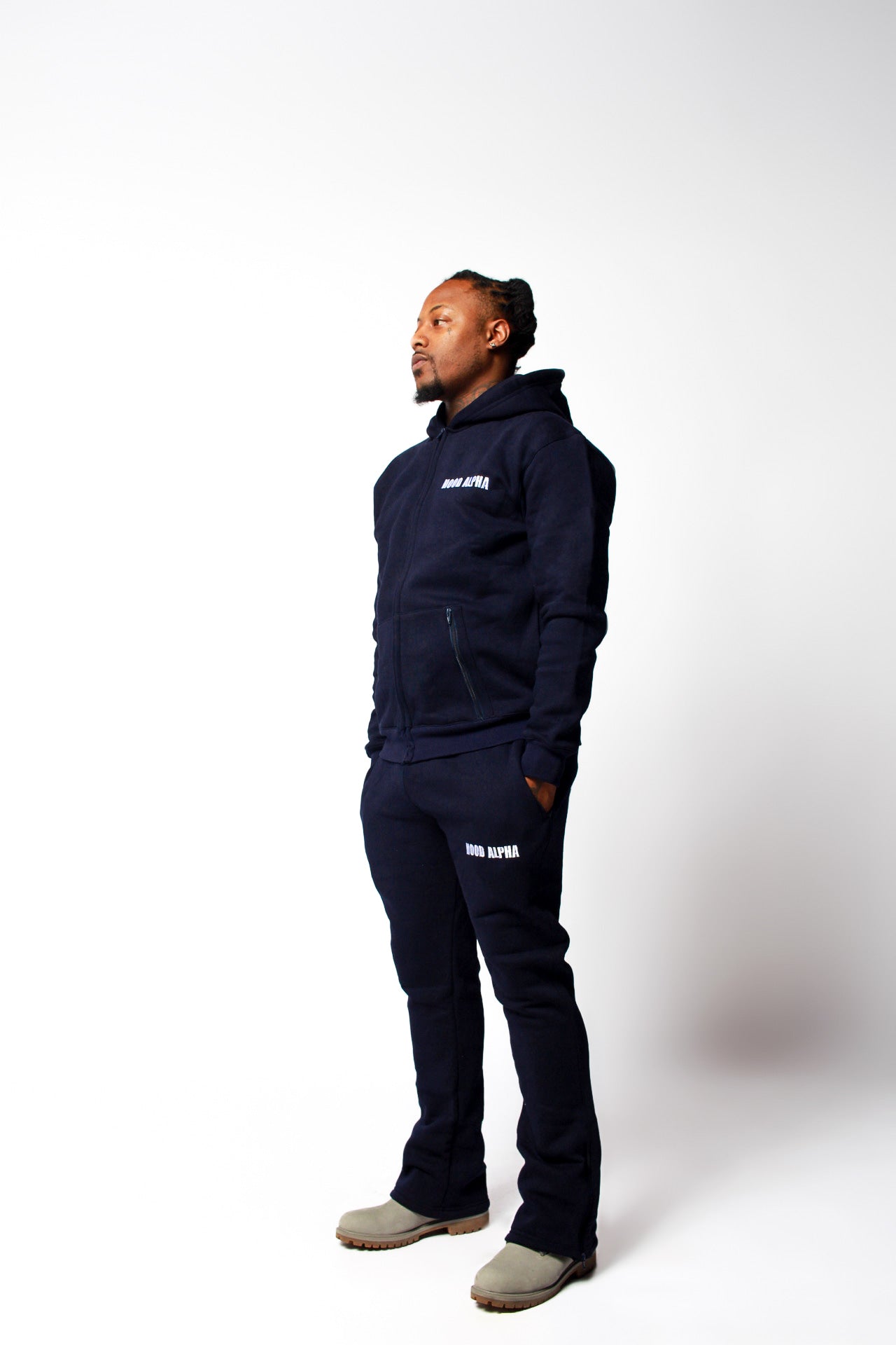 Navy blue flared jogging suit