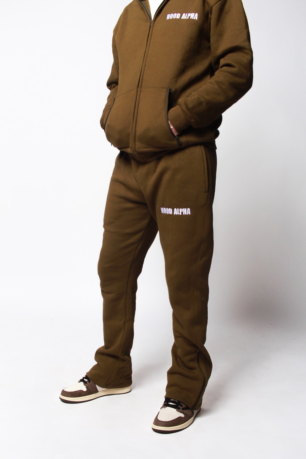 Olive Green flared jogging suit