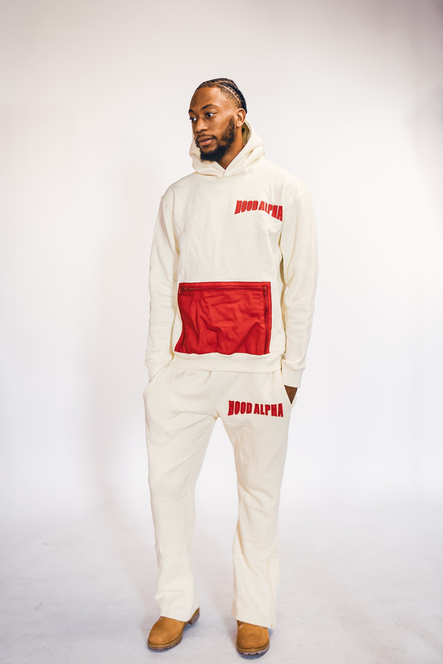 Limited Edition Hybrid Jogging Suit – Cream & Red
