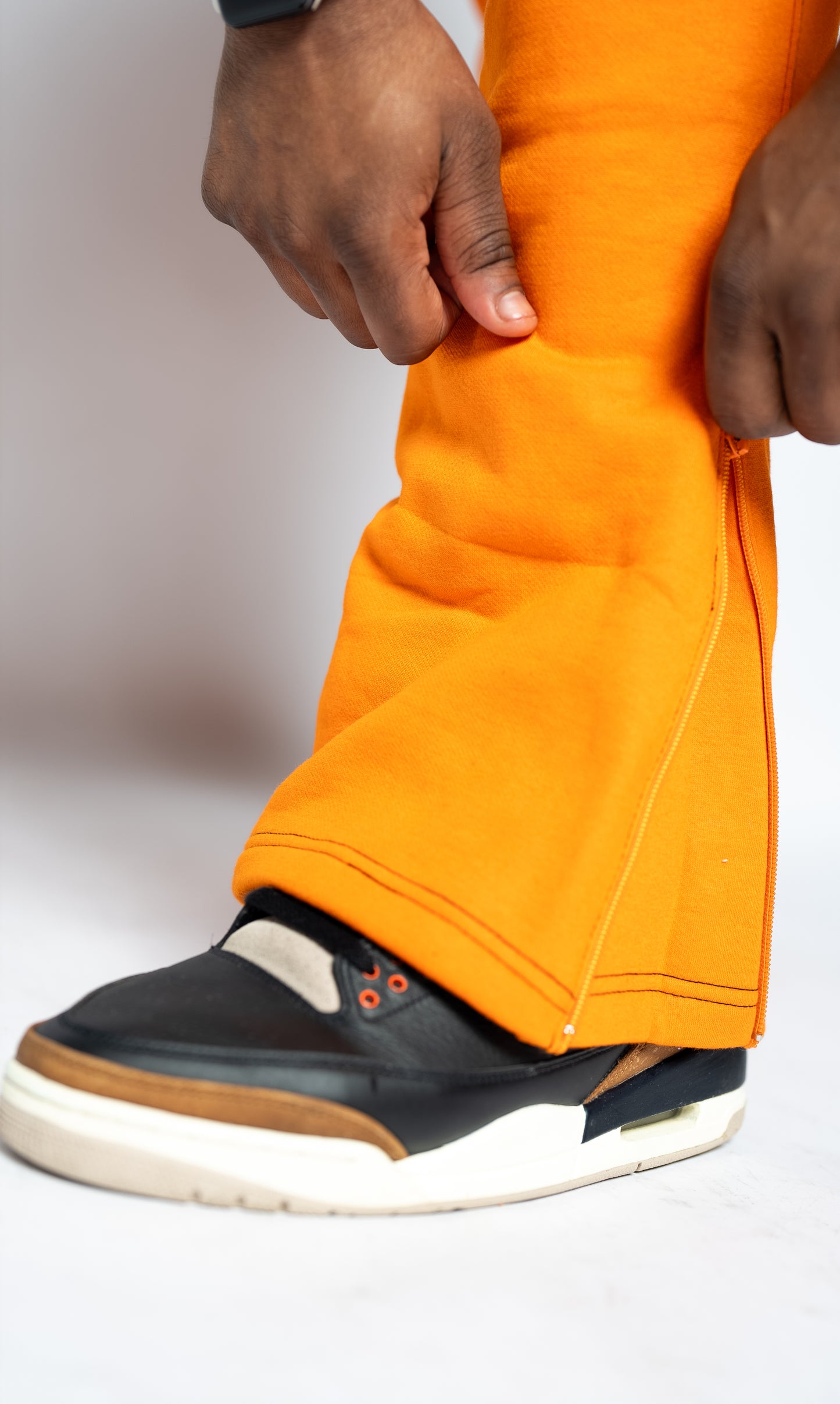 ORANGE & BLACK FLARED JOGGING SUIT
