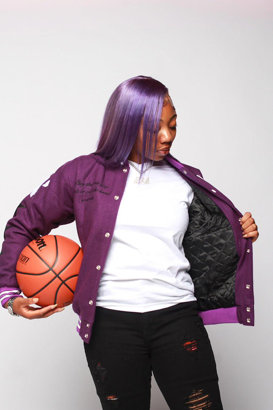 PURPLE VARSITY JACKET