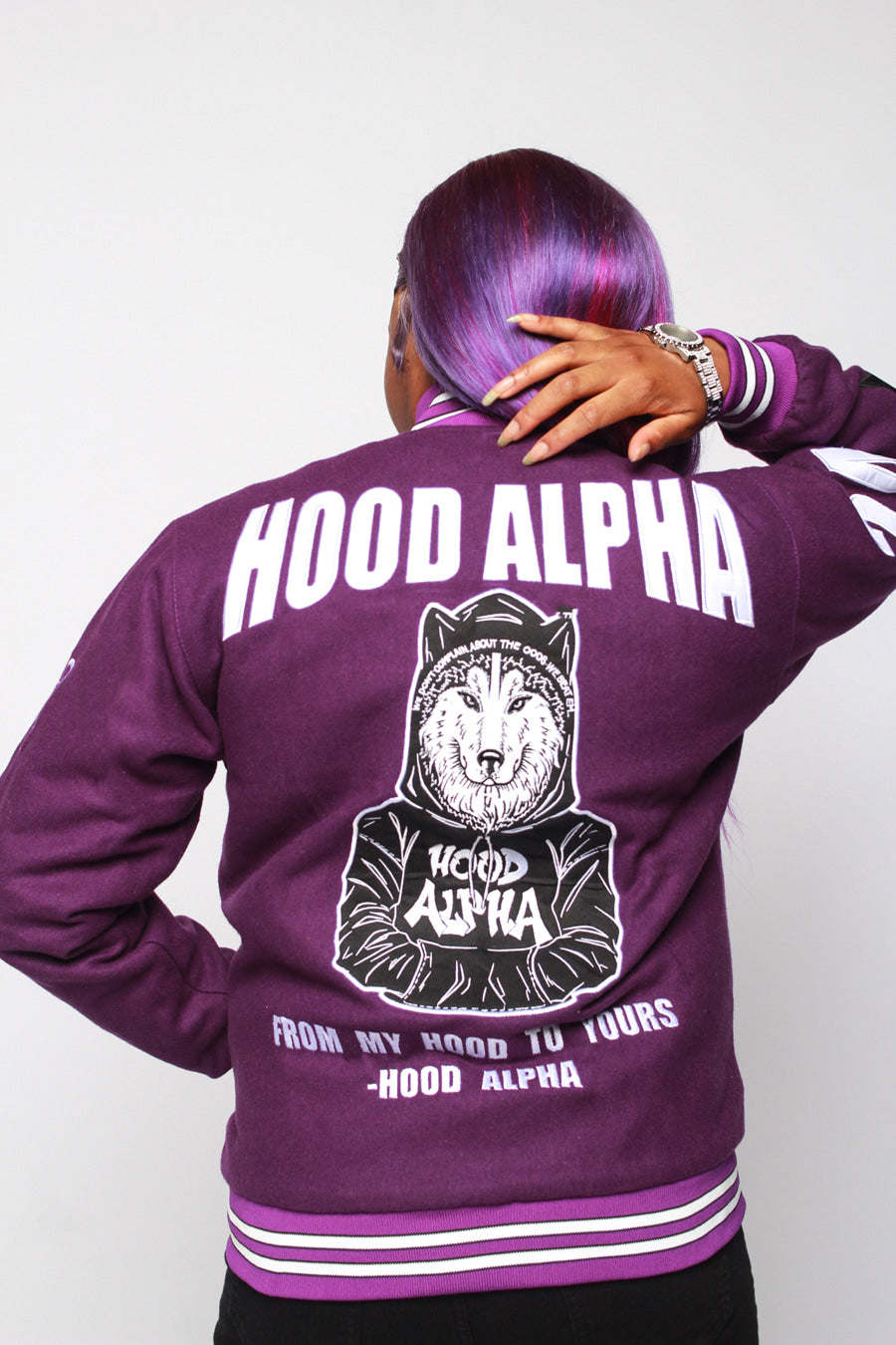 PURPLE VARSITY JACKET