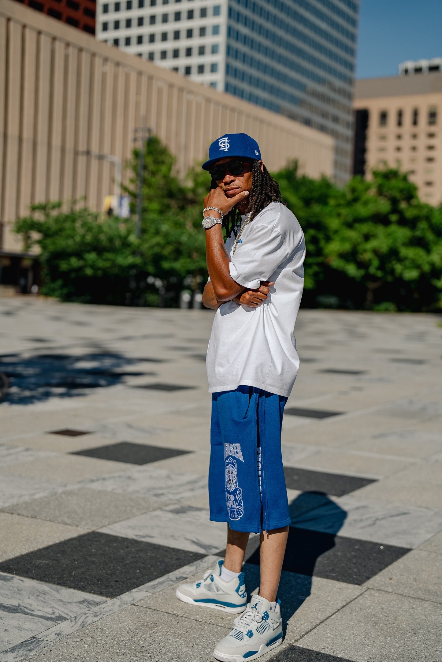 Blue SideZip Member Shorts