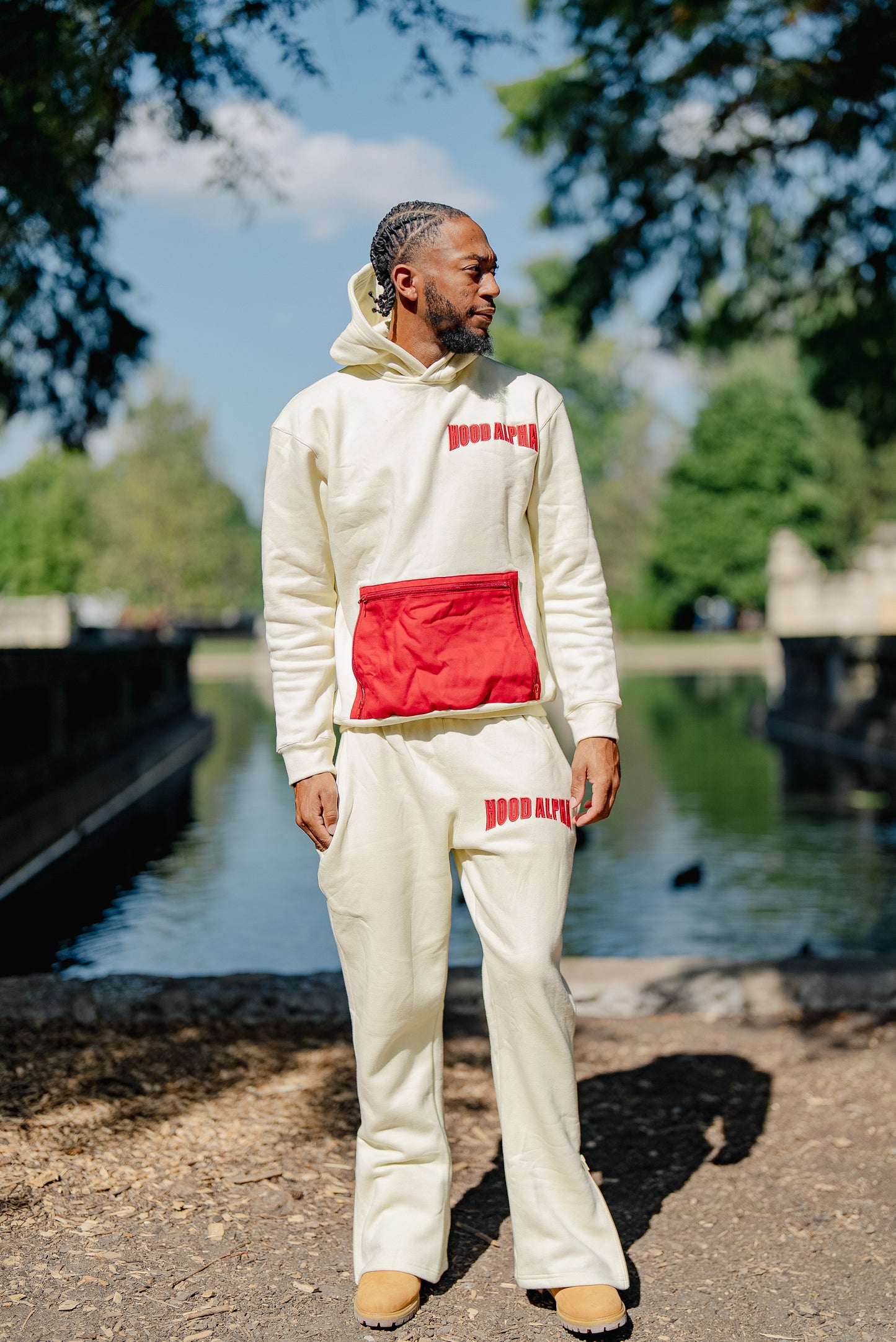 Limited Edition Hybrid Jogging Suit – Cream & Red