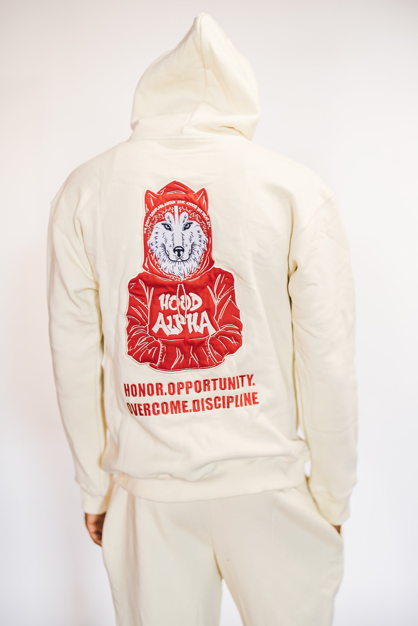 Limited Edition Hybrid Jogging Suit – Cream & Red