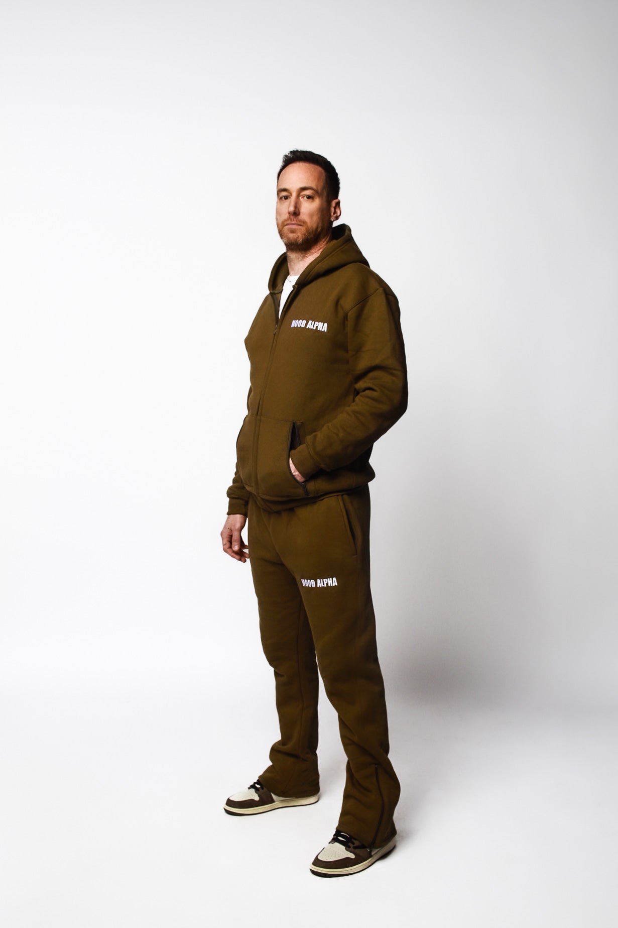 Olive Green flared jogging suit