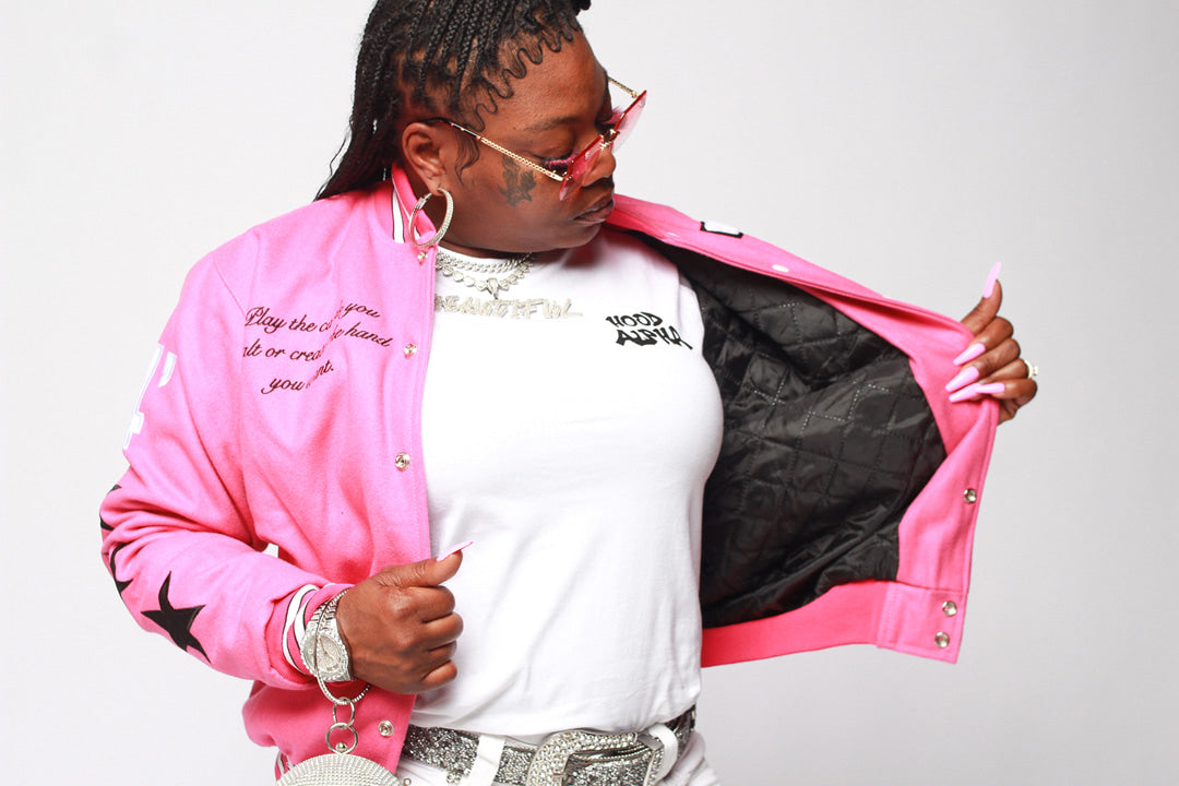 PINK VARSITY JACKET