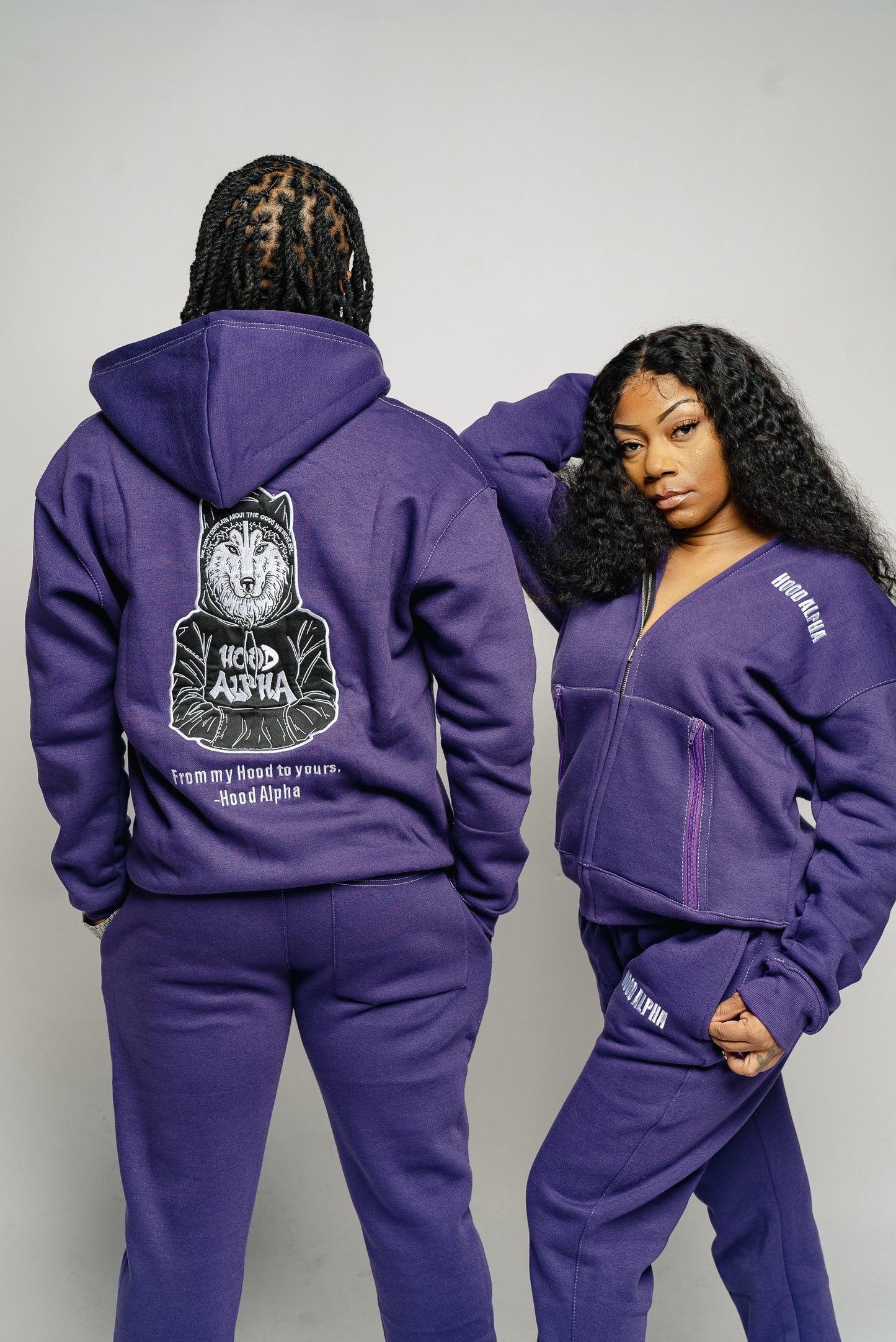 Purple Flared Jogging suit