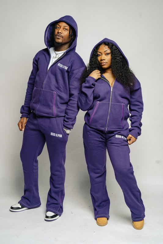 Purple Flared Jogging suit