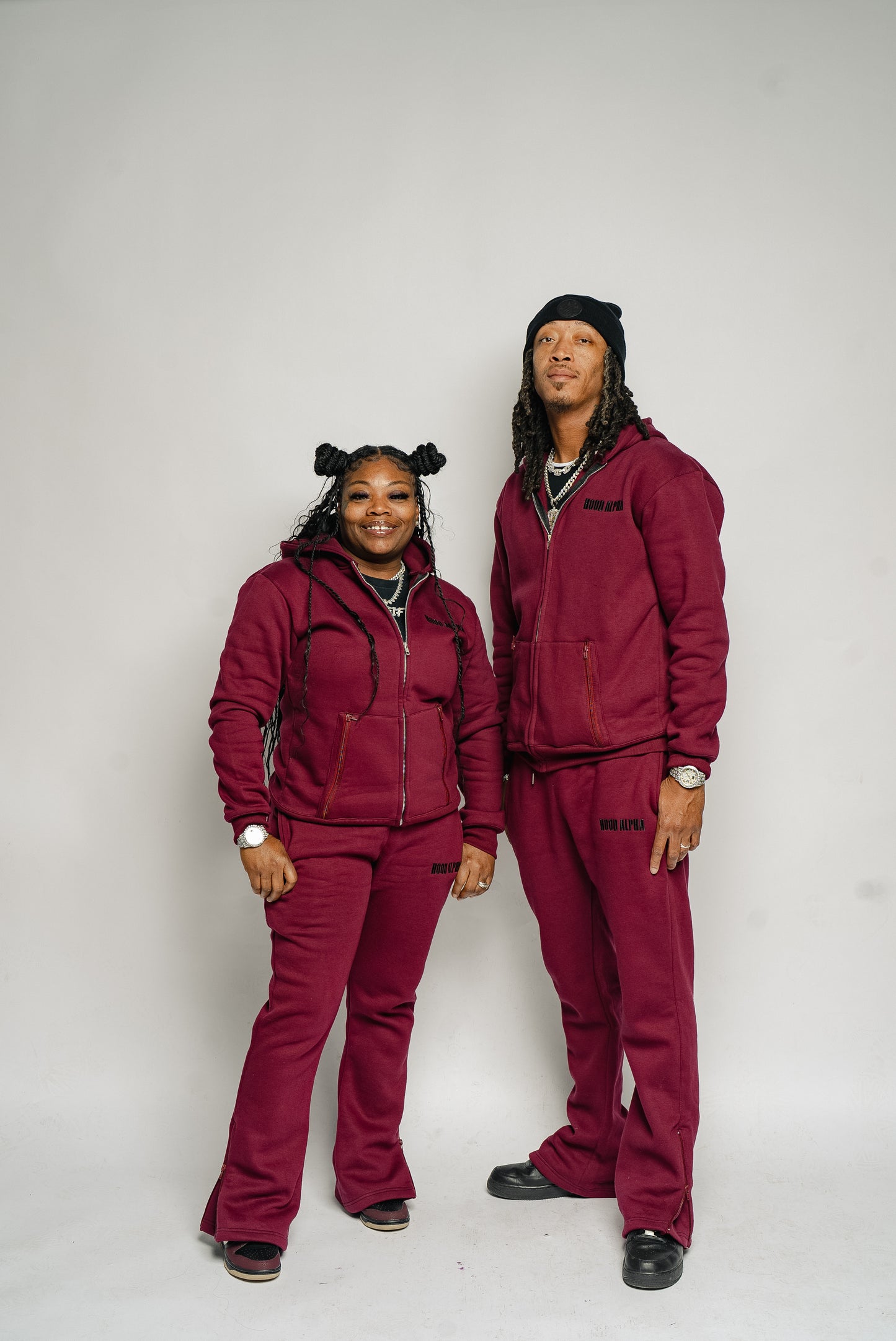 Burgundy Flared Jogging suit