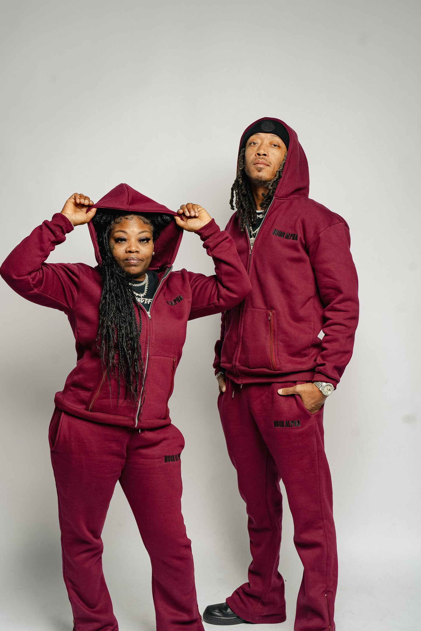 Burgundy Flared Jogging suit