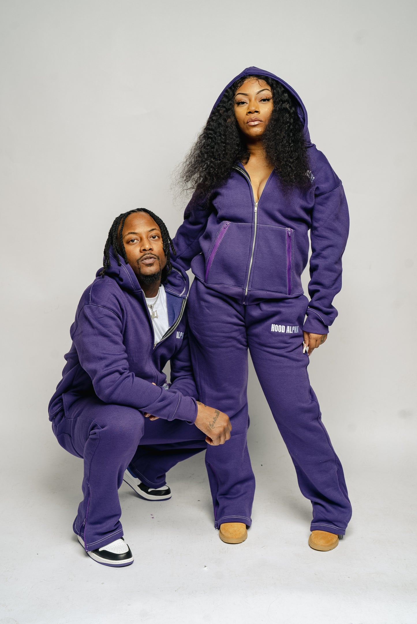 Purple Flared Jogging suit