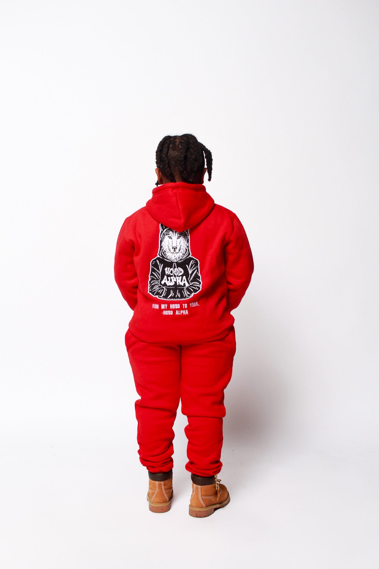 Red kid jogging suits HoodAlpha