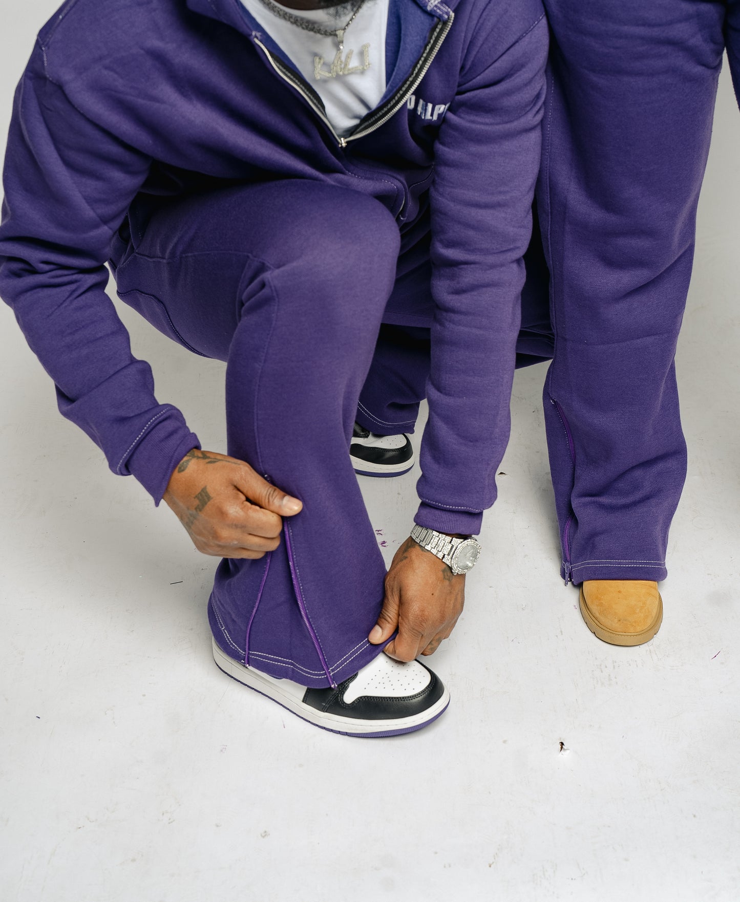 Purple Flared Jogging suit