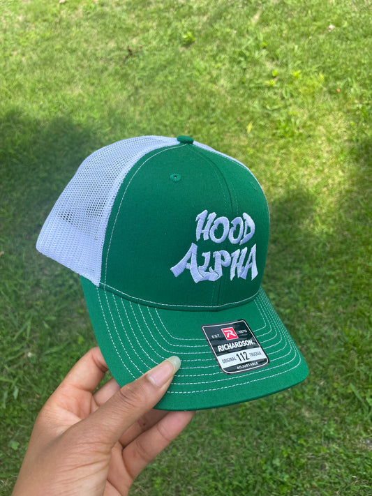 GREEN & WHITE TRUCKER HAT